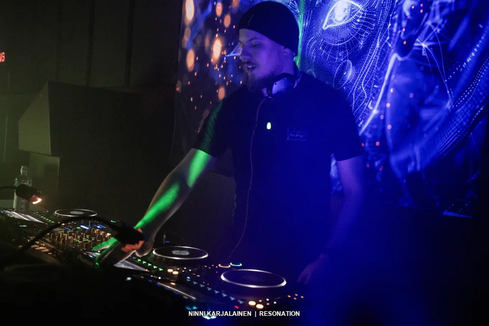 DJ mixing at XMAS RAVE